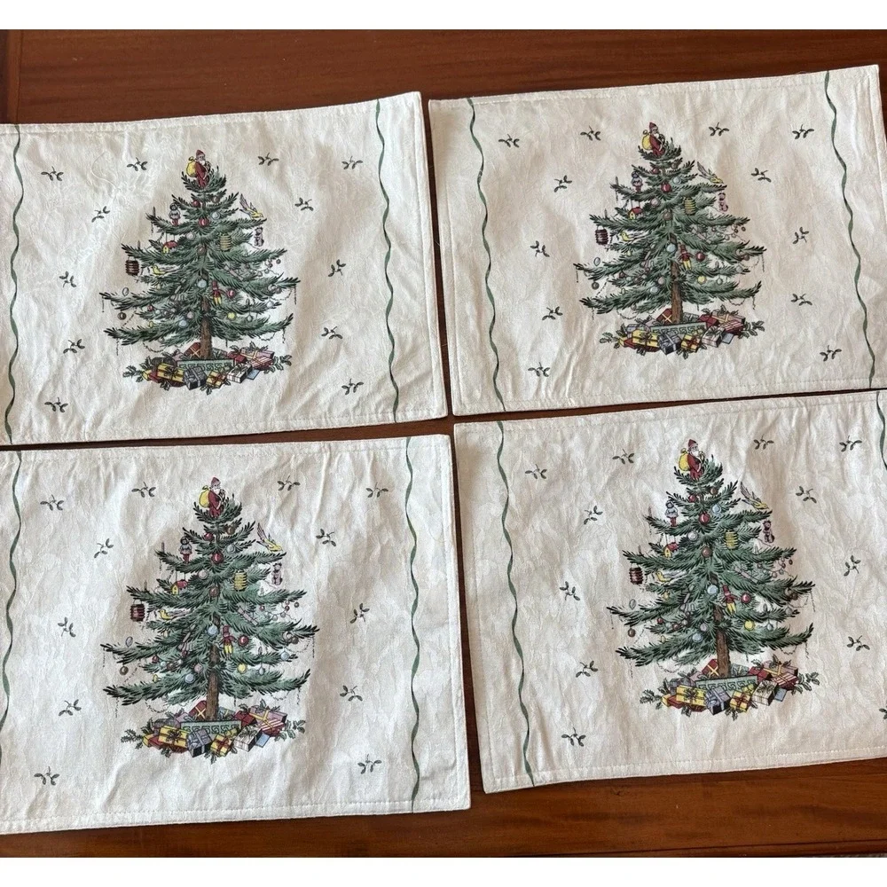 4 Spode Christmas Tree Placemats 18.5